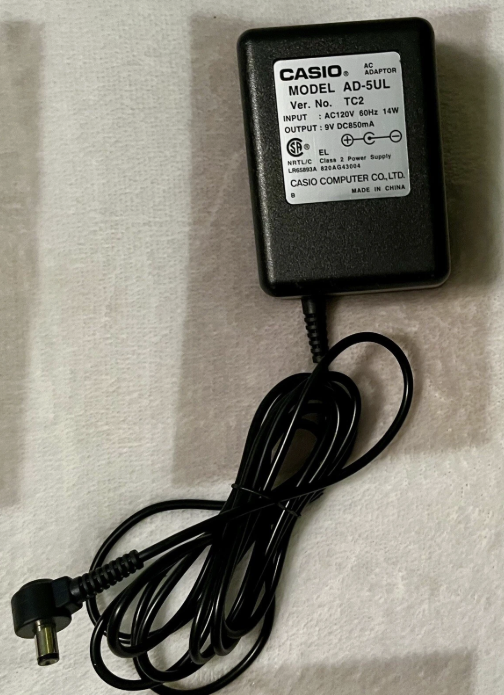 NEW Casio AD-5UL Ver. No. TC1 AC Adapter 9V DC 850mA